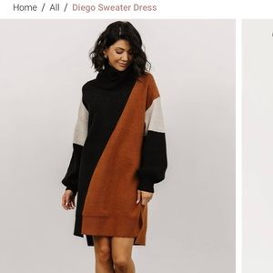 Baltic Born - Diego Sweater Dress - Black/Orange/White - Size M - NWT